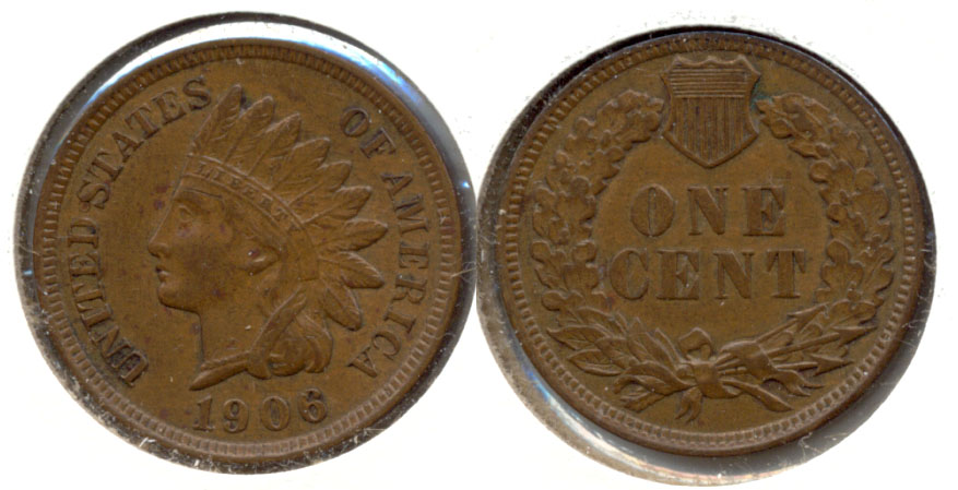 1906 Indian Head Cent AU-50 g