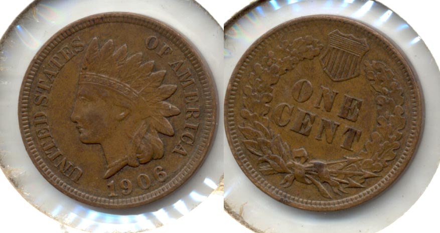 1906 Indian Head Cent AU-50 h