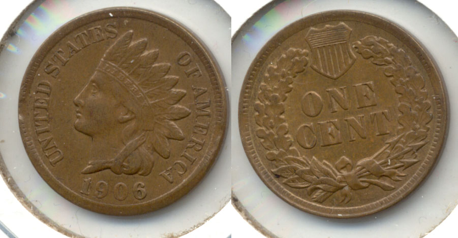 1906 Indian Head Cent AU-50 p