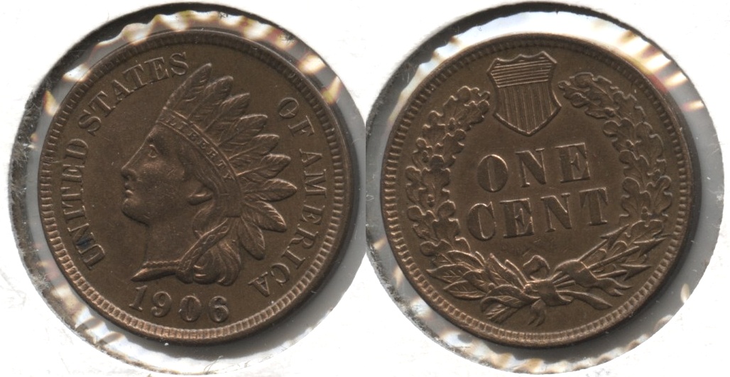 1906 Indian Head Cent AU-55 #k