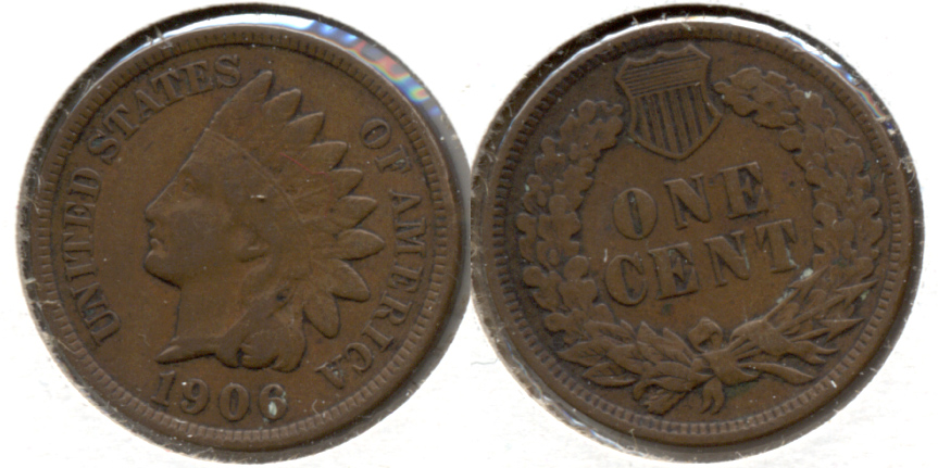 1906 Indian Head Cent Fine-12 h