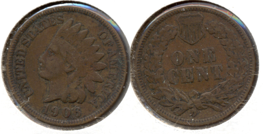1906 Indian Head Cent Fine-12 k