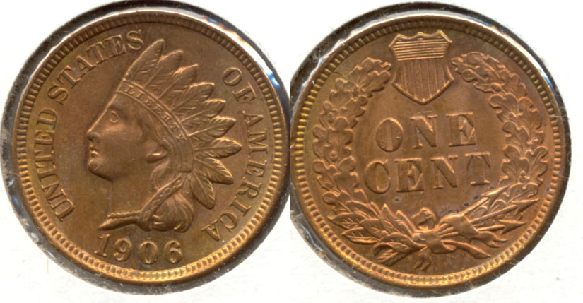 1906 Indian Head Cent MS-63 Red Brown a