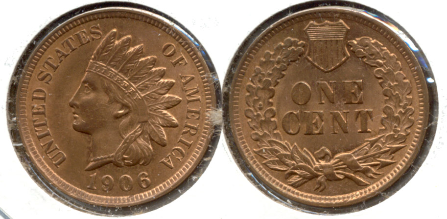 1906 Indian Head Cent MS-63 Red Brown c