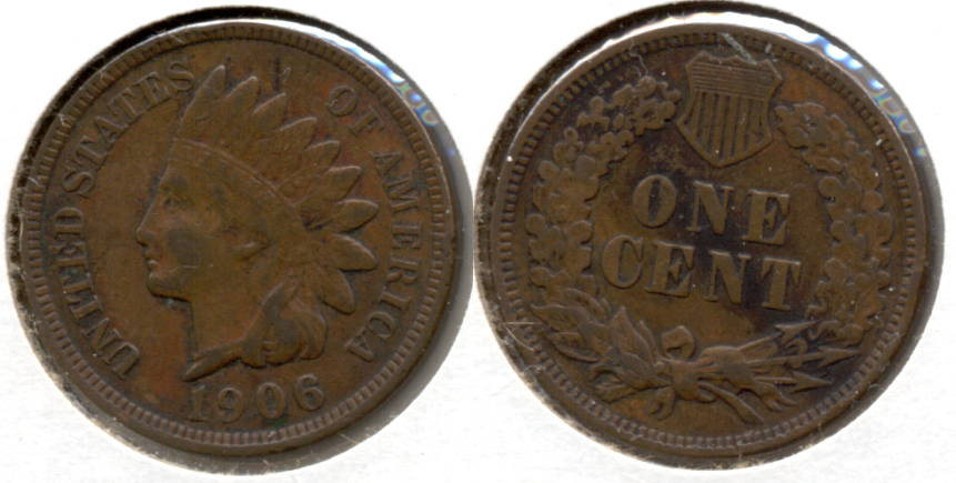 1906 Indian Head Cent VF-20 ac