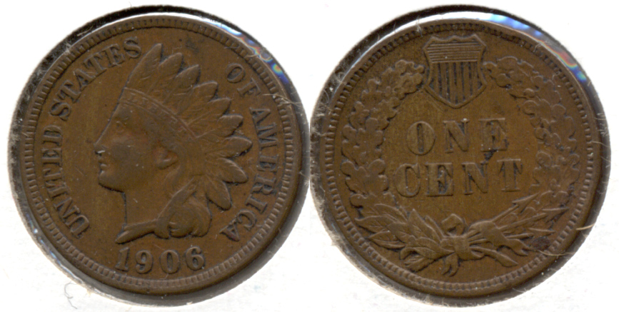 1906 Indian Head Cent VF-20 t