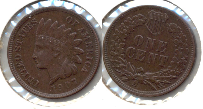 1907 Indian Head Cent AU-50 j