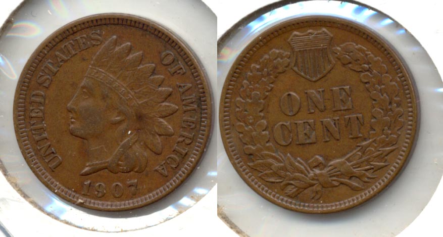 1907 Indian Head Cent AU-50 m