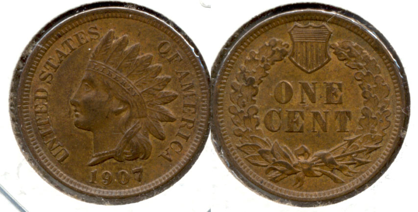 1907 Indian Head Cent AU-55 a