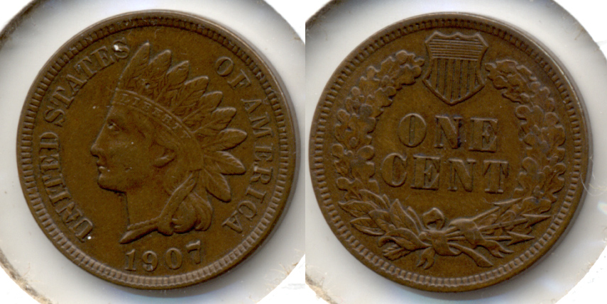 1907 Indian Head Cent EF-40 g