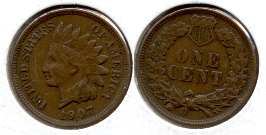 1907 Indian Head Cent EF-40 p