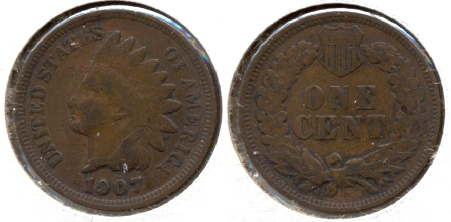 1907 Indian Head Cent Fine-12 c