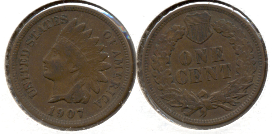 1907 Indian Head Cent Fine-12 j