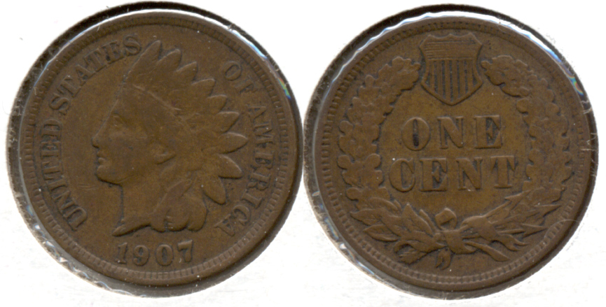 1907 Indian Head Cent Fine-12 k