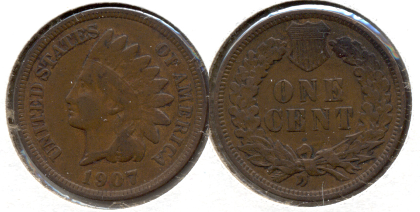 1907 Indian Head Cent Fine-12 o