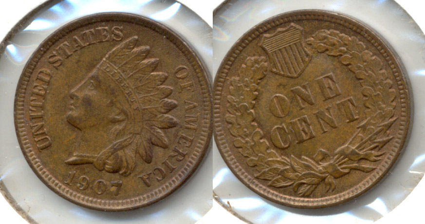 1907 Indian Head Cent MS-63 Brown d