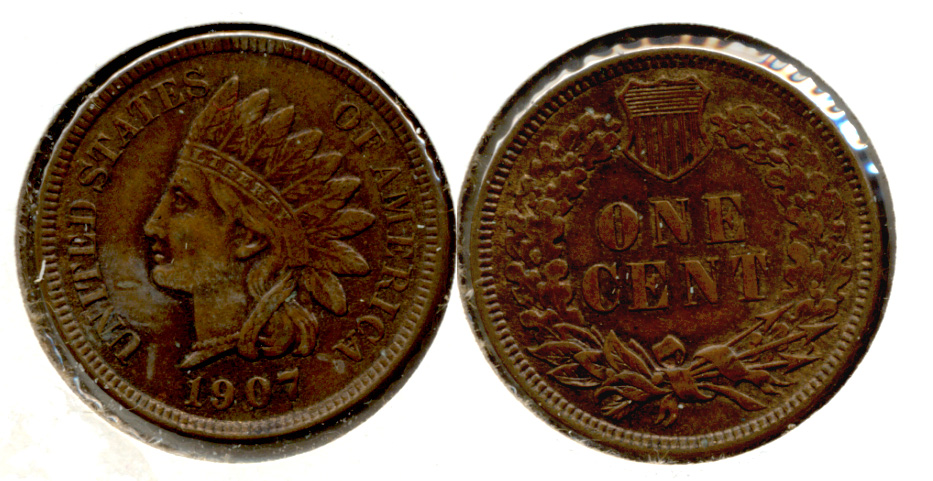 1907 Indian Head Cent MS-63 Brown f