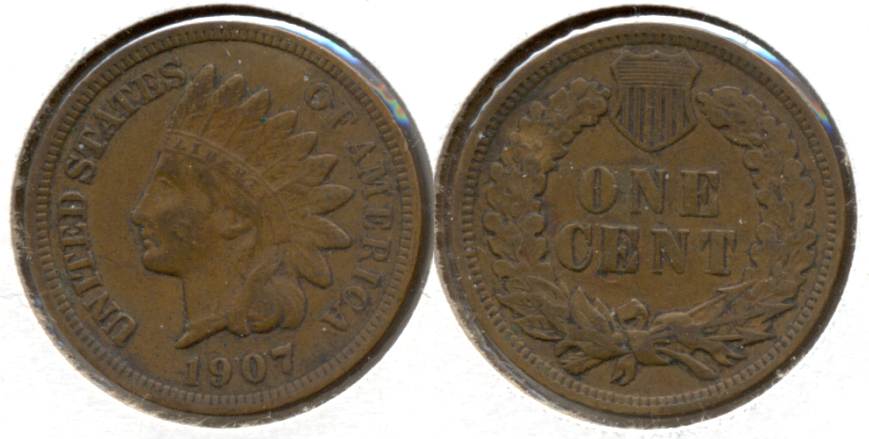 1907 Indian Head Cent VF-20 f
