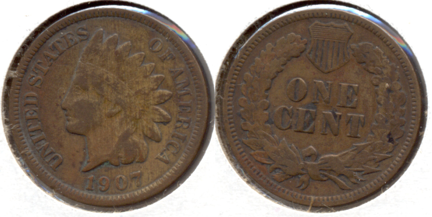 1907 Indian Head Cent VG-8 a
