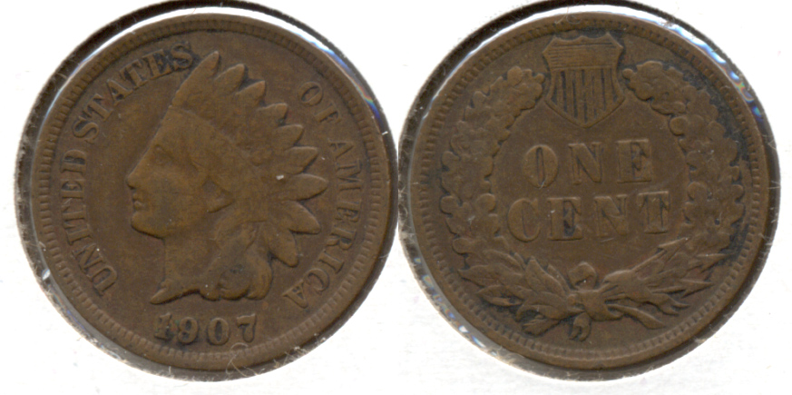1907 Indian Head Cent VG-8 k