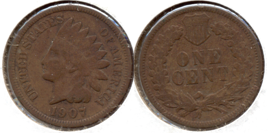 1907 Indian Head Cent VG-8 m