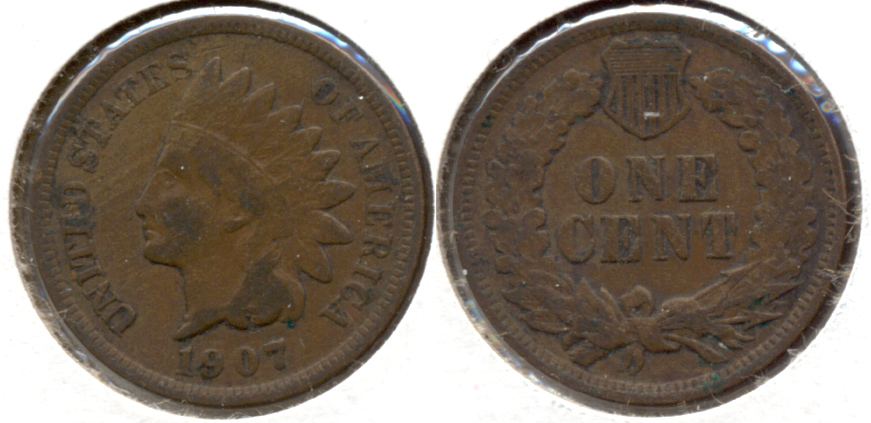 1907 Indian Head Cent VG-8 o