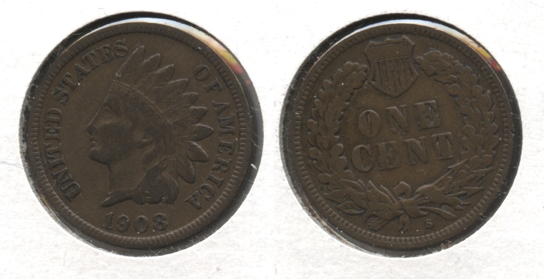 1908-S Indian Head Cent Fine-12 #a