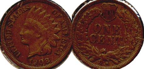 1908-S Indian Head Cent VF-30