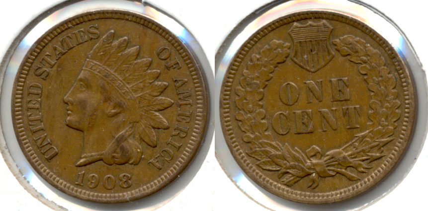 1908 Indian Head Cent AU-50 c