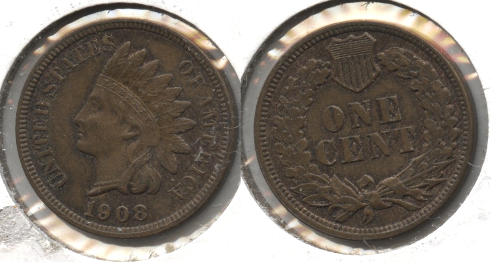 1908 Indian Head Cent AU-55 #d