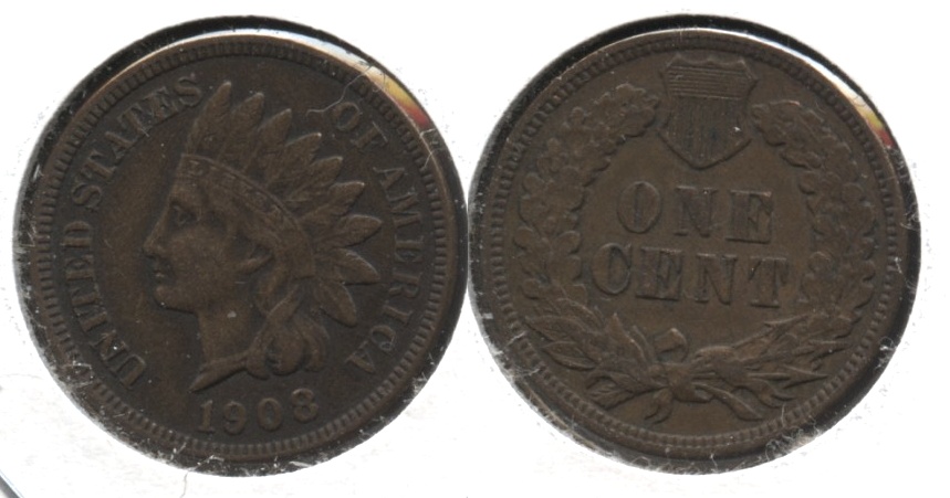 1908 Indian Head Cent EF-40 #f