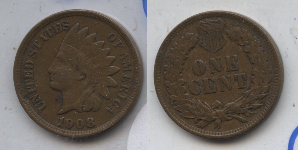 1908 Indian Head Cent EF-40 #h