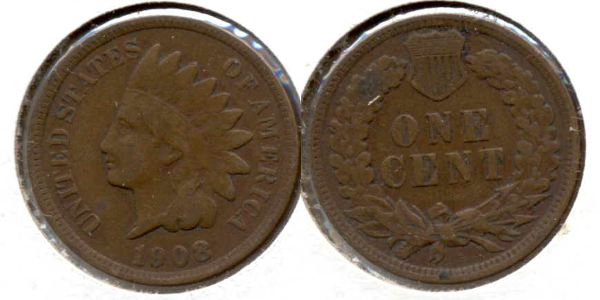 1908 Indian Head Cent Fine-12 c