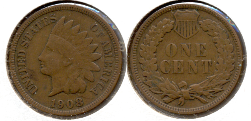 1908 Indian Head Cent Fine-12 e