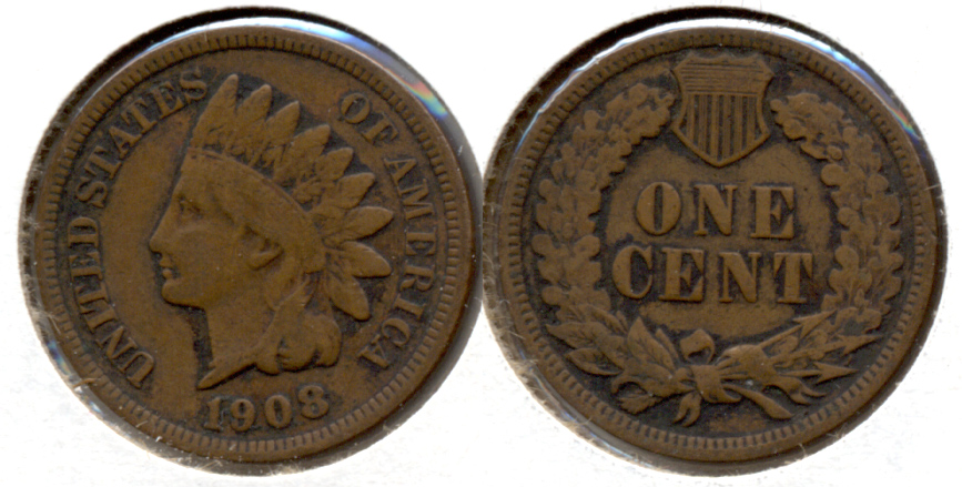1908 Indian Head Cent Fine-12 g