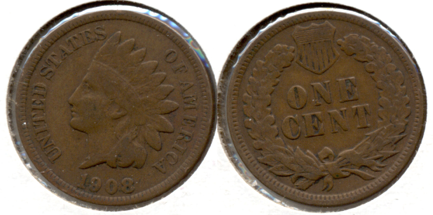 1908 Indian Head Cent Fine-12 j