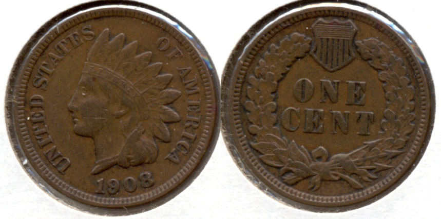 1908 Indian Head Cent VF-20 j