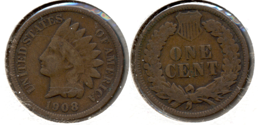 1908 Indian Head Cent VG-8 a