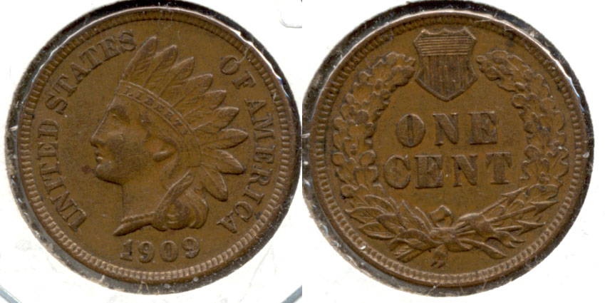 1909 Indian Head Cent AU-50 a