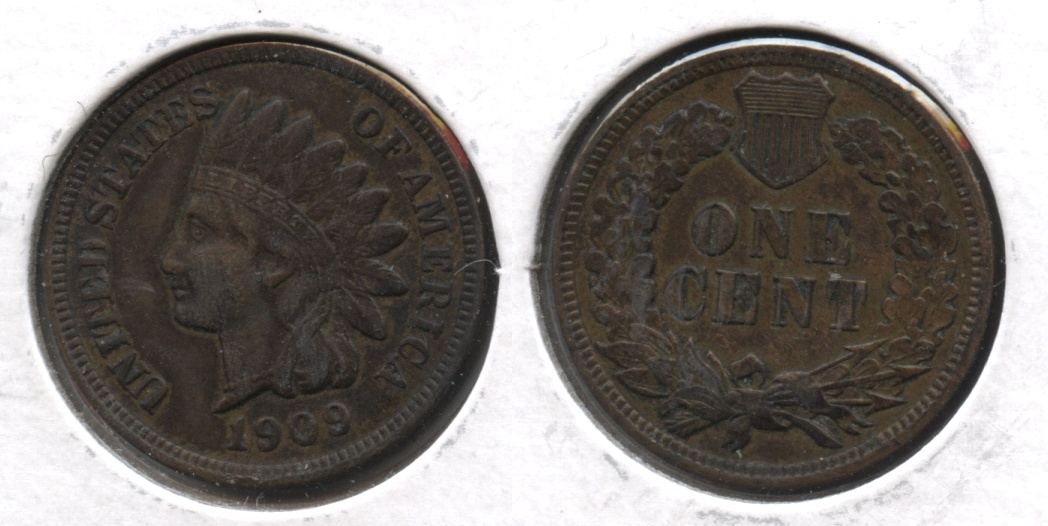 1909 Indian Head Cent AU-50 #n