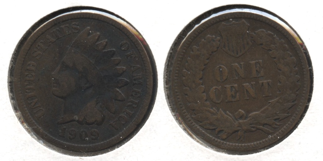 1909 Indian Head Cent Good-4 #n Dark Obverse