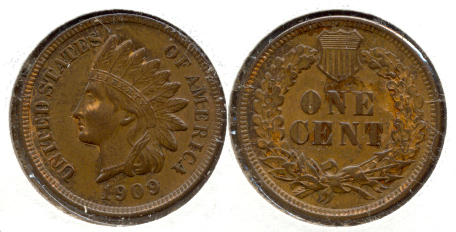 1909 Indian Head Cent MS-60 Brown c