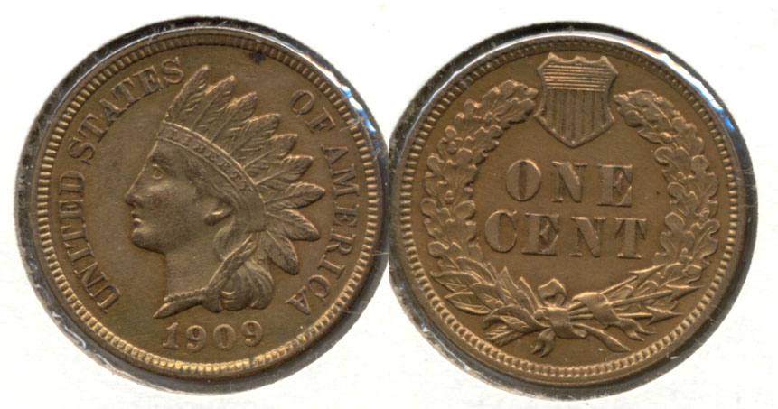 1909 Indian Head Cent MS-63 Red Brown