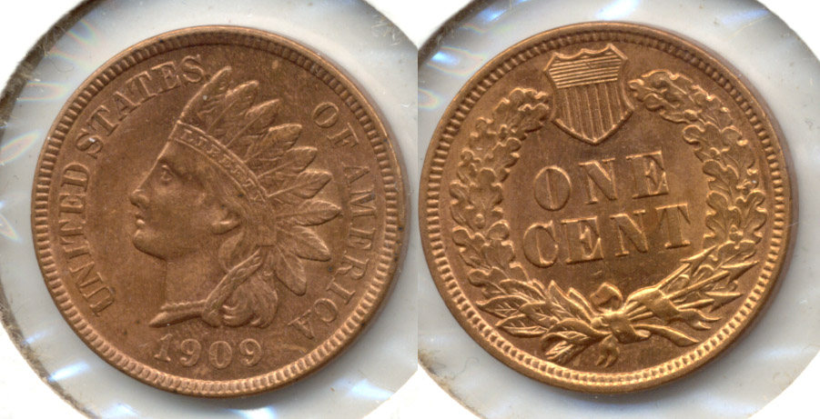 1909 Indian Head Cent MS-63 Red Brown b