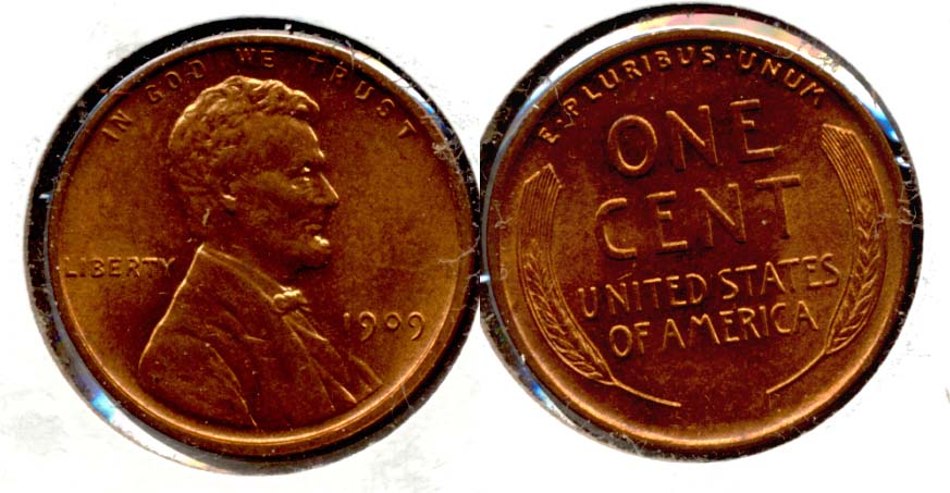 1909 Lincoln Cent MS-63 Red a
