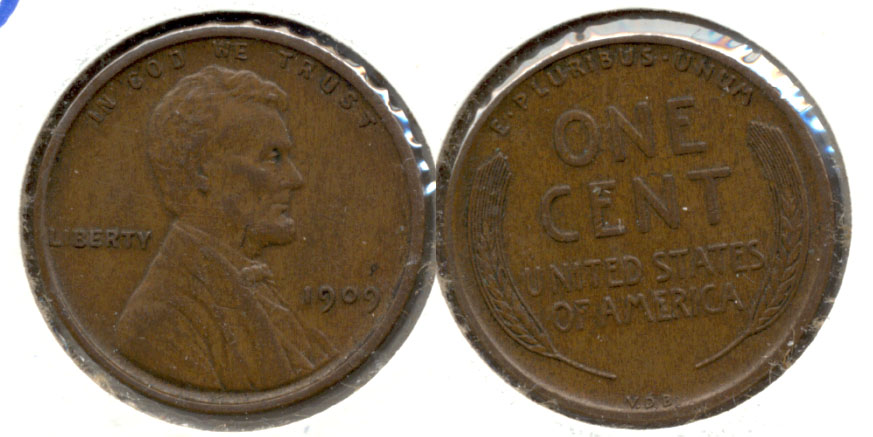 1909 VDB Lincoln Cent AU-50 a