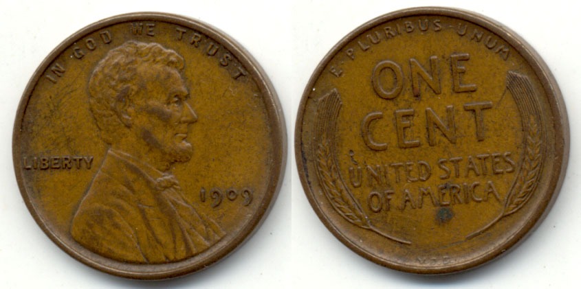1909 VDB Lincoln Cent AU-50 c