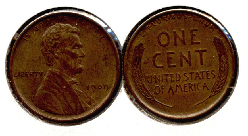 1909 VDB Lincoln Cent AU-50 m