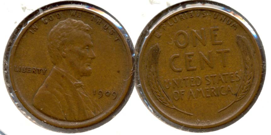 1909 VDB Lincoln Cent AU-55 af