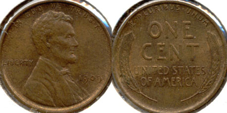 1909 VDB Lincoln Cent AU-55 c